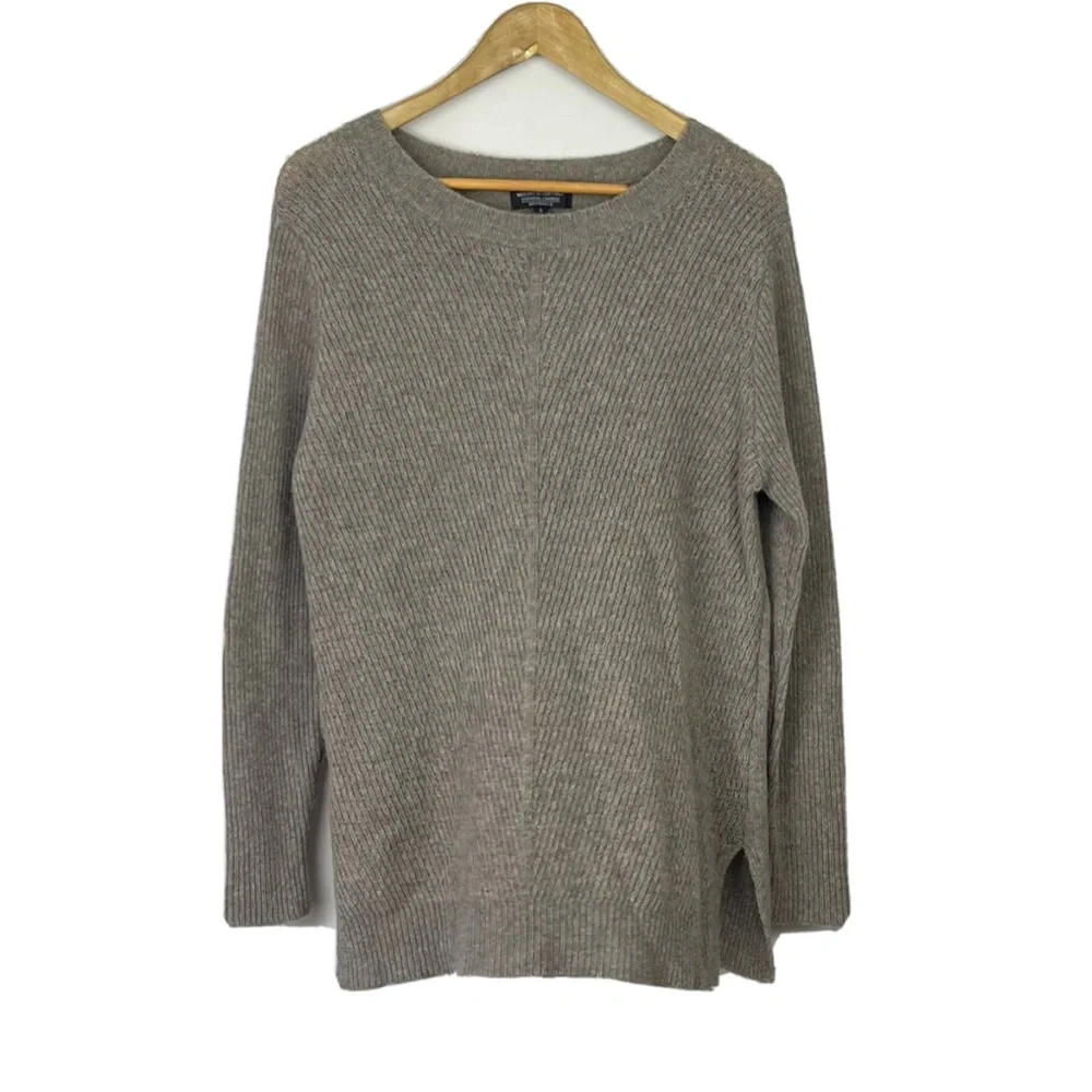 Merino Essentials Womens Jumper Sweater Knit Brown Merino Wool Blend Size S 8/10 - Picture 6 of 12